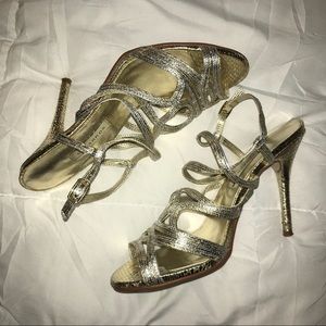 Caparros silver & gold strappy heels